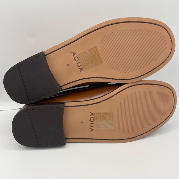 Aqua Kendl leather slip on comfy loafers women’s Size 6M brown/white - Picture 10 of 12